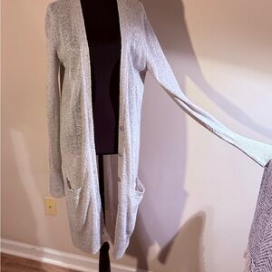 Mossimo Supply Co. Light Gray Open-Front Cardigan